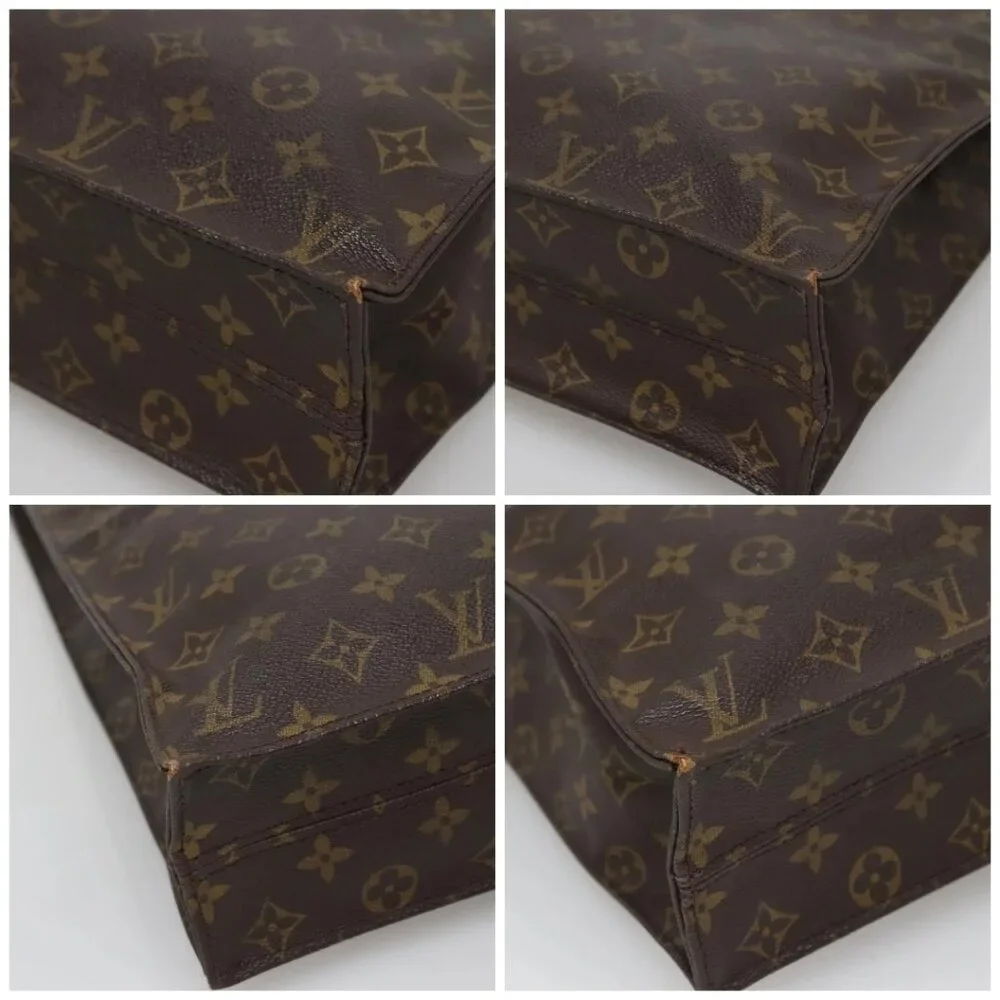 LOUIS VUITTON Monogram Sac Plat Hand Bag M51140 LV Auth 137345